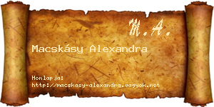 Macskásy Alexandra névjegykártya
