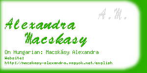 alexandra macskasy business card