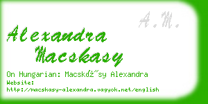 alexandra macskasy business card